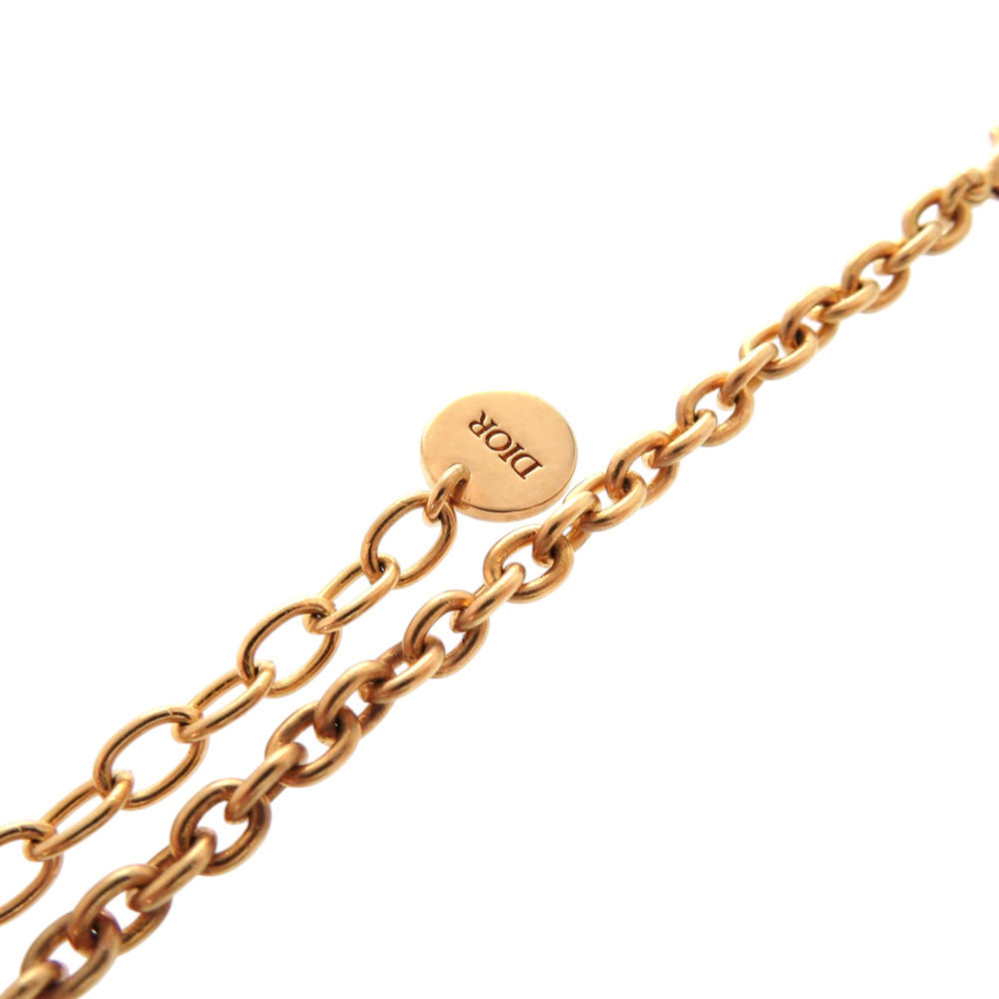 Christian Dior Like new Dior Herbarium Dragonfly Metal Resin Pink Gold Clear Necklace 1506 — Like New