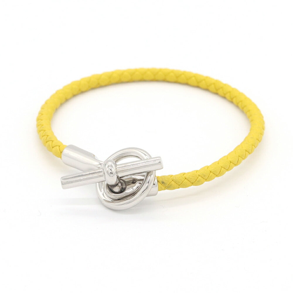 Hermes Glenan Yellow Leather Bangle Bracelet for Women — Like New