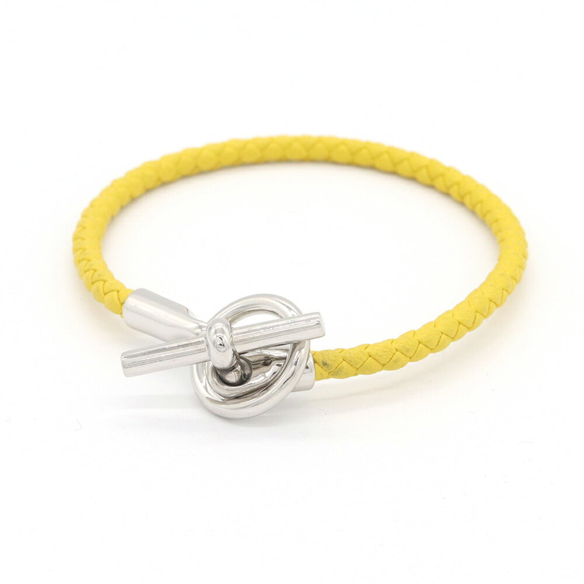 Hermes Glenan Yellow Leather Bangle Bracelet for Women — Like New