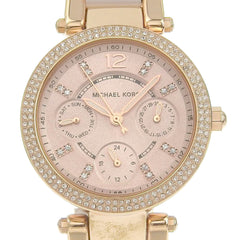 Michael Kors Day Date Watch MK6110 Stainless Steel x Acetate Rose Gold Quartz Multi-hand Analog Display Dial Women's — Good