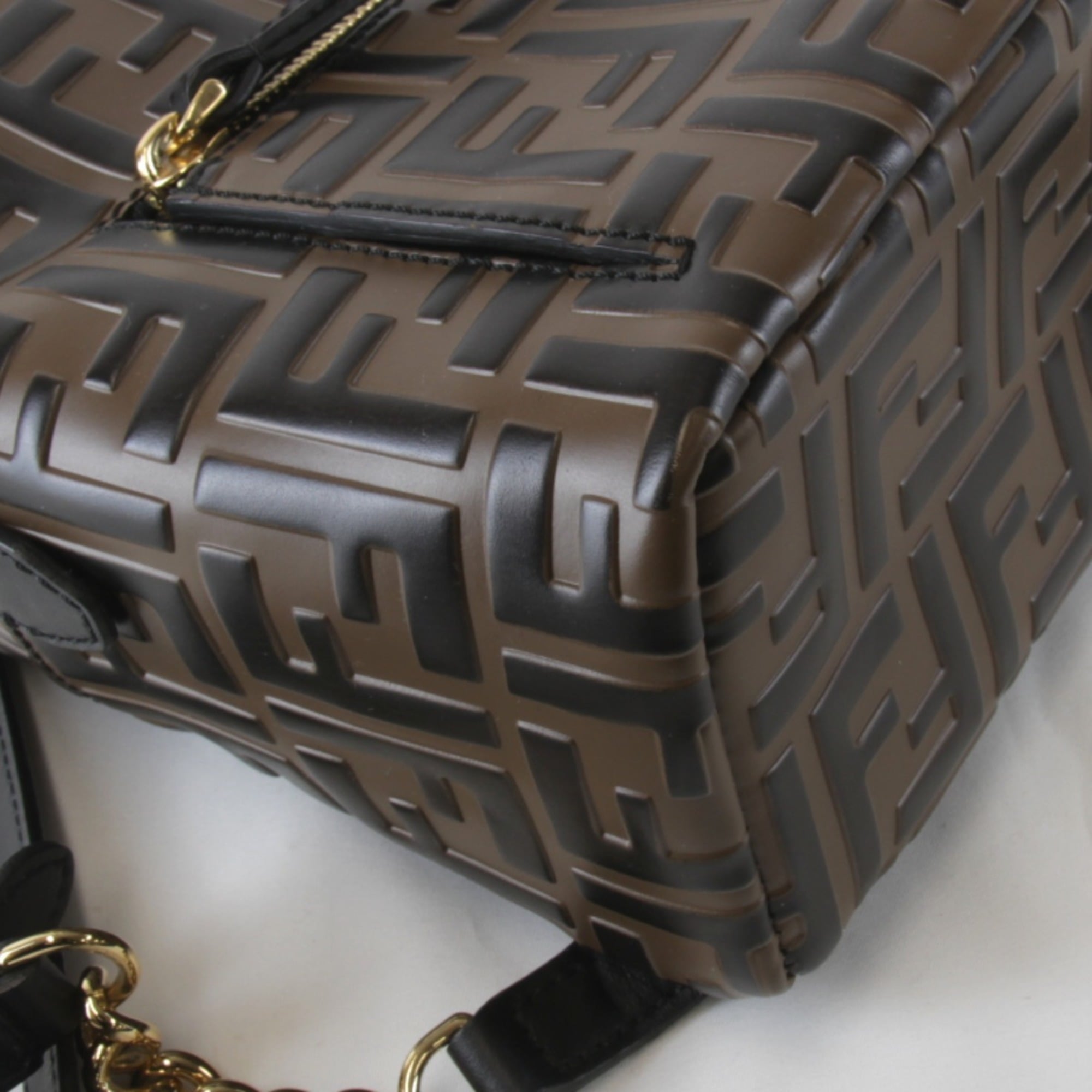 FENDI Zucca 8B2038 Backpack/Daypack Leather Brown