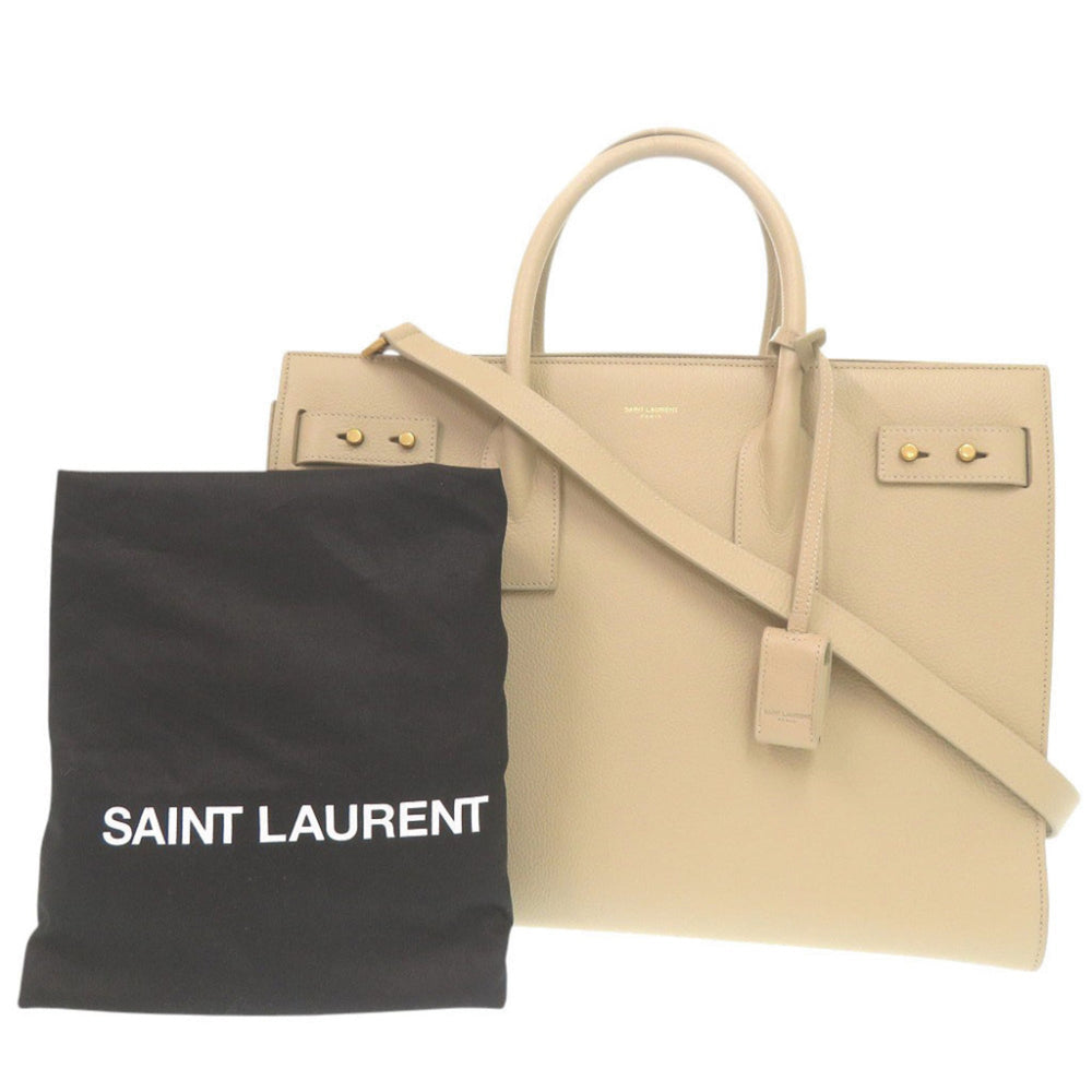 Yves Saint Laurent Saint Laurent Paris Sac de Jour Medium Leather Beige 2-Way Handbag Shoulder Bag Tote 0153 SAINT LAURENT PARIS — Like New