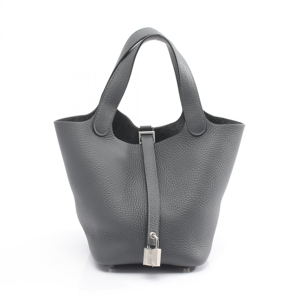 Hermes Picotin Lock PM Gris Misty Handbag, Leather, Taurillon Clemence Women's, Gray — New - Store Return