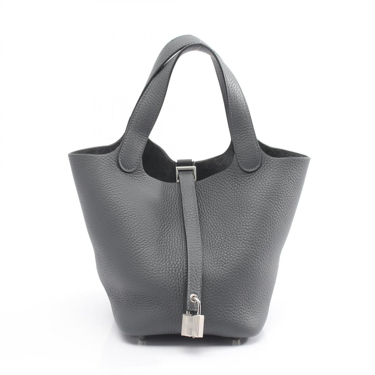 Hermes Picotin Lock PM Gris Misty Handbag, Leather, Taurillon Clemence Women's, Gray — New - Store Return