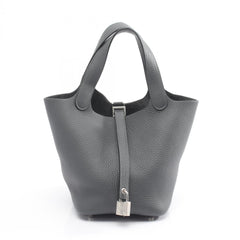 Hermes Picotin Lock PM Gris Misty Handbag, Leather, Taurillon Clemence Women's, Gray — New - Store Return
