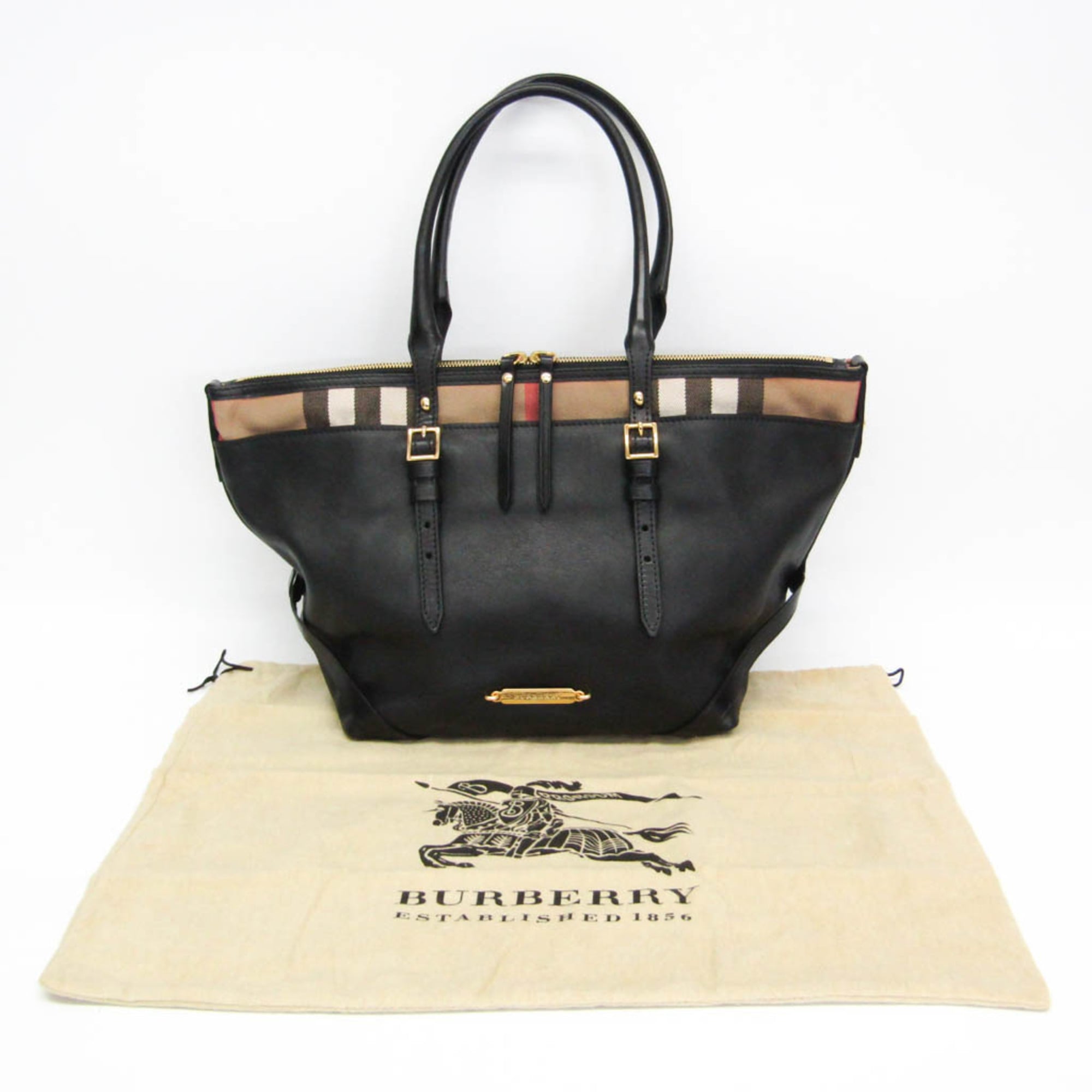 Burberry Salisbury Tote 3903381 Women's Leather,Cotton Canvas Handbag,Tote Bag Beige,Black