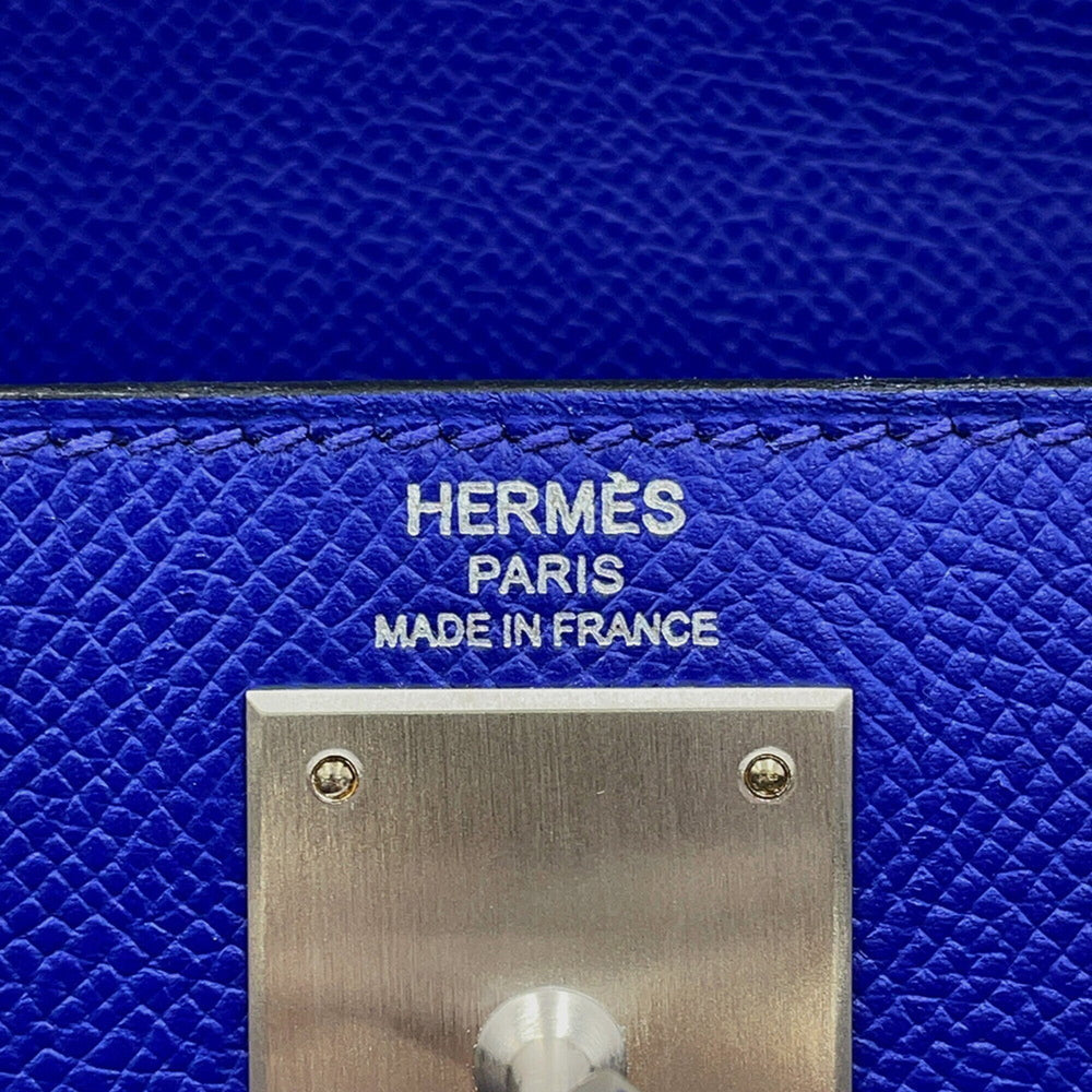 Hermes Kelly 28 Handbag, Sellier Stitching, Blue Electric Matte Epsom Leather, B Stamp, 2-way Shoulder Bag. Kelly, Women's Handbag — Like New