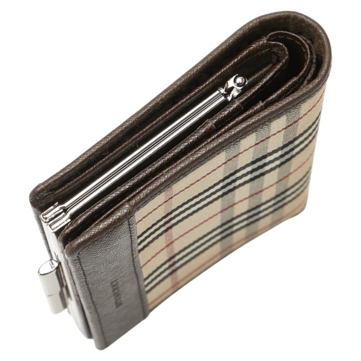 Burberry Nova Check Bifold Wallet in Beige and Brown Canvas Leather for Women