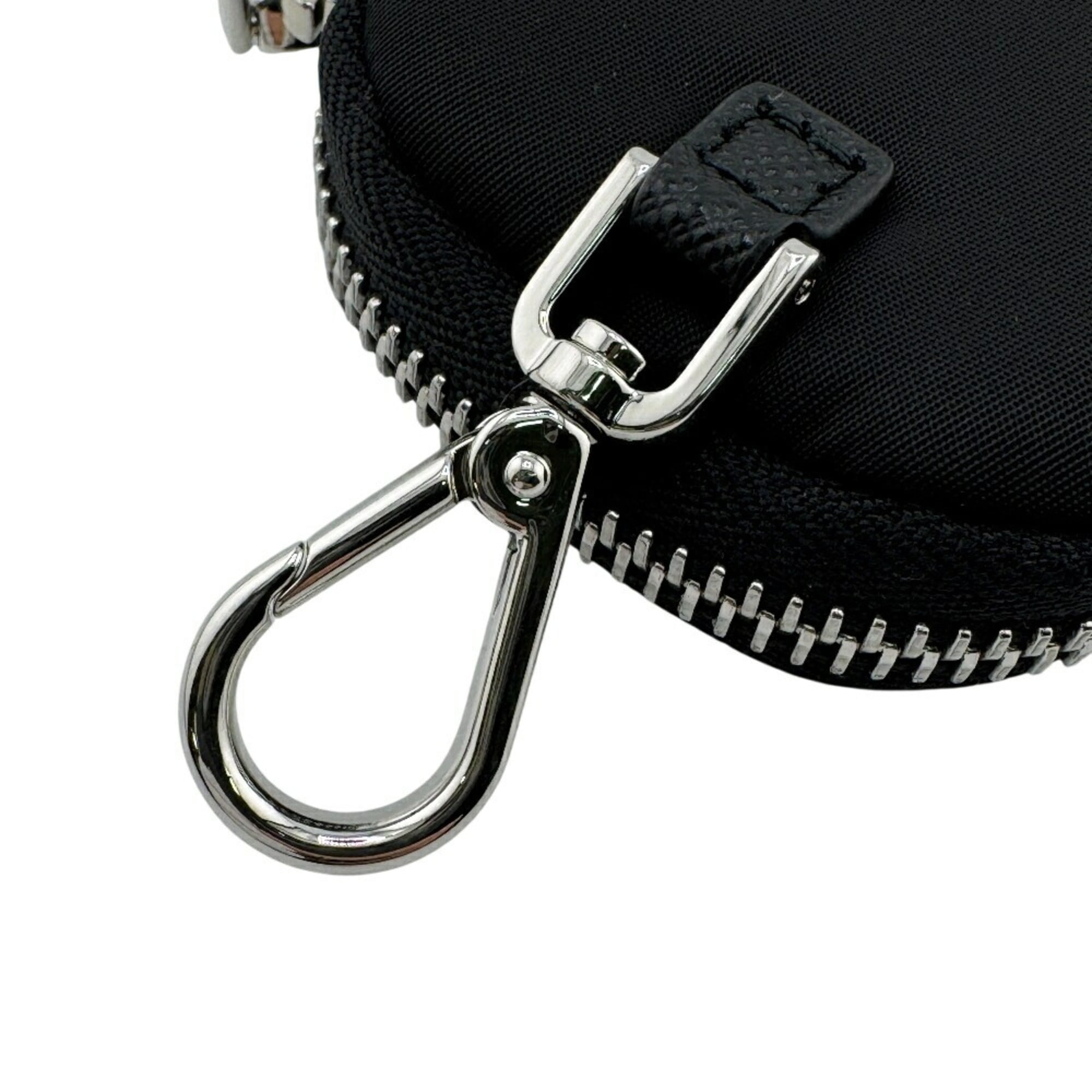 PRADA 1TT119 Key Re-Nylon Mini Triangle Pouch, Black