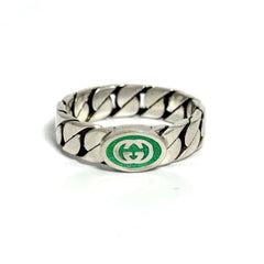 Gucci Men's Interlocking G Silver Ring — Like New