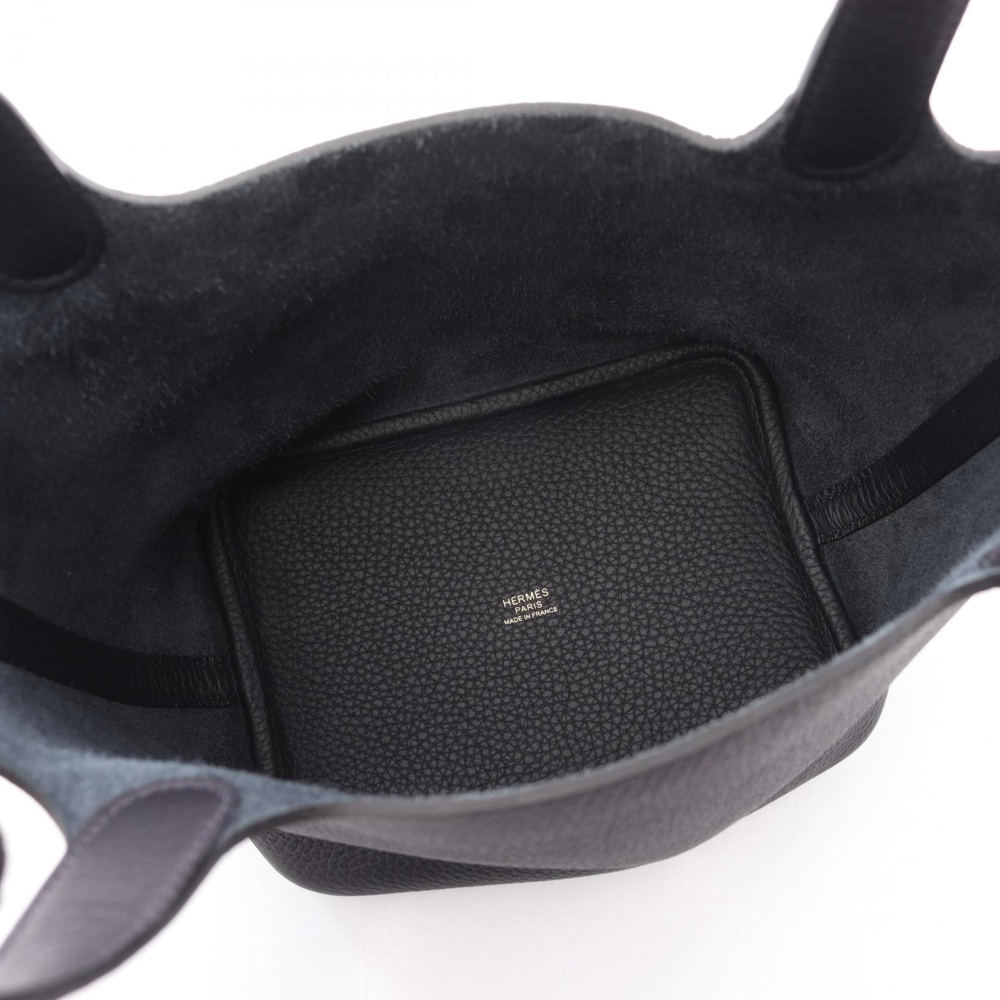Hermes Picotin Lock PM Handbag, Leather, Taurillon Clemence Women's, Navy Blue — New - Store Return