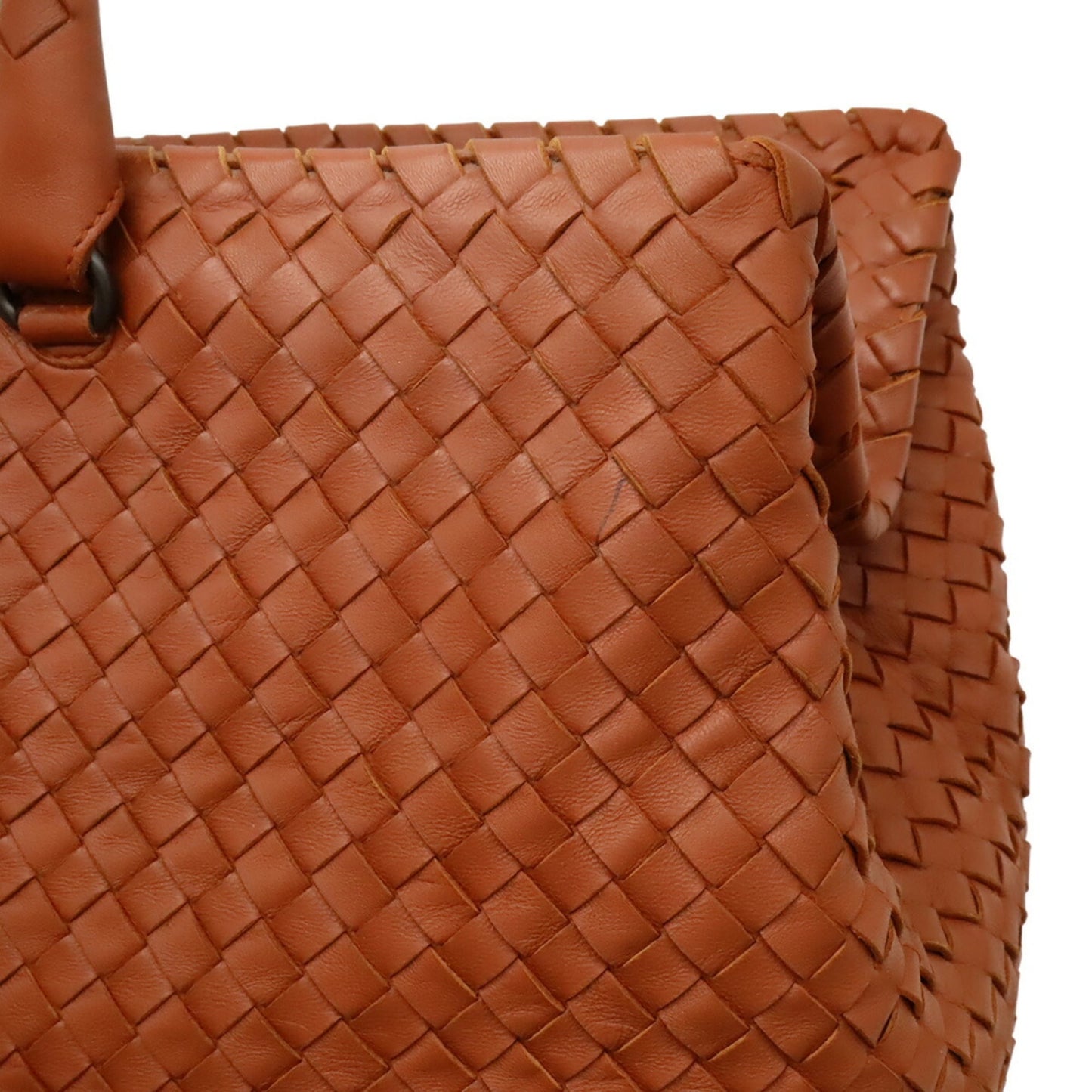 BOTTEGA VENETA Intrecciato Boston Bag, Travel Handbag, Leather, Terracotta Brown, 256347