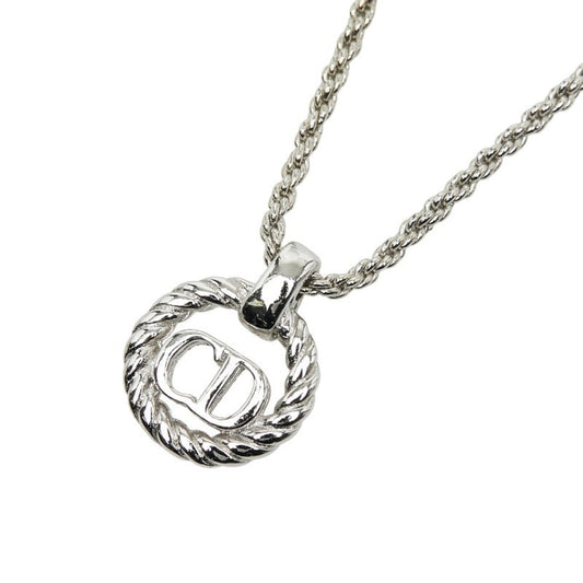 Christian Dior Dior CD logo necklace in silver metal for women.