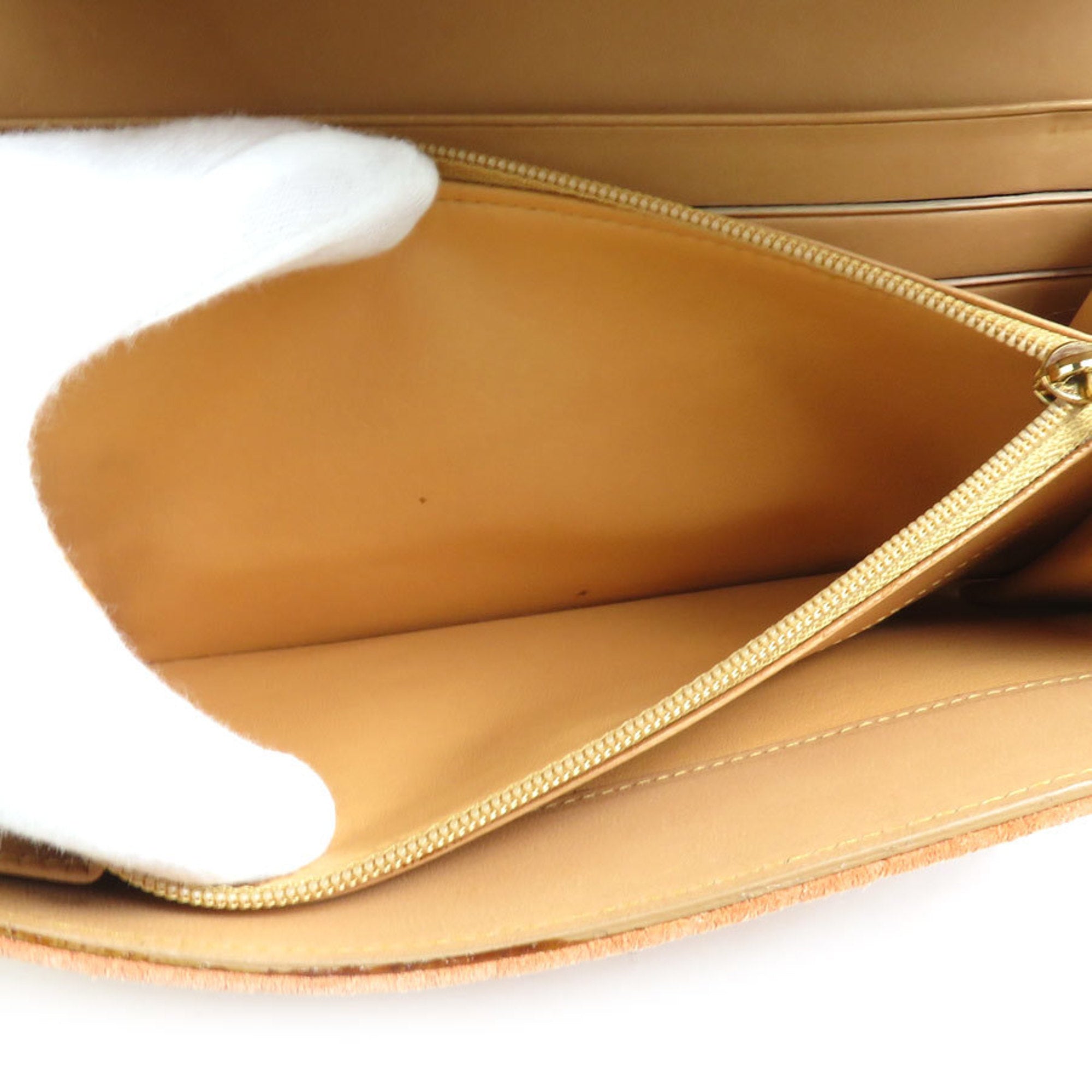 CELINE Long Wallet Suede Orange Beige Women's e60237a