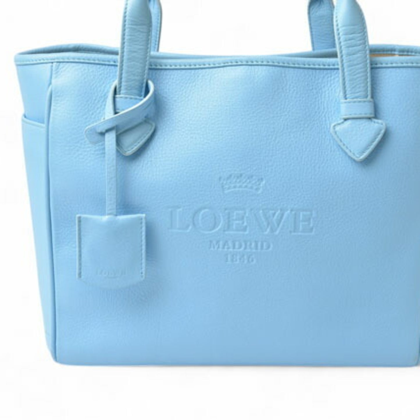 LOEWE Tote Bag, Storage Bag HERITAGE Heritage Calfskin Light Blue