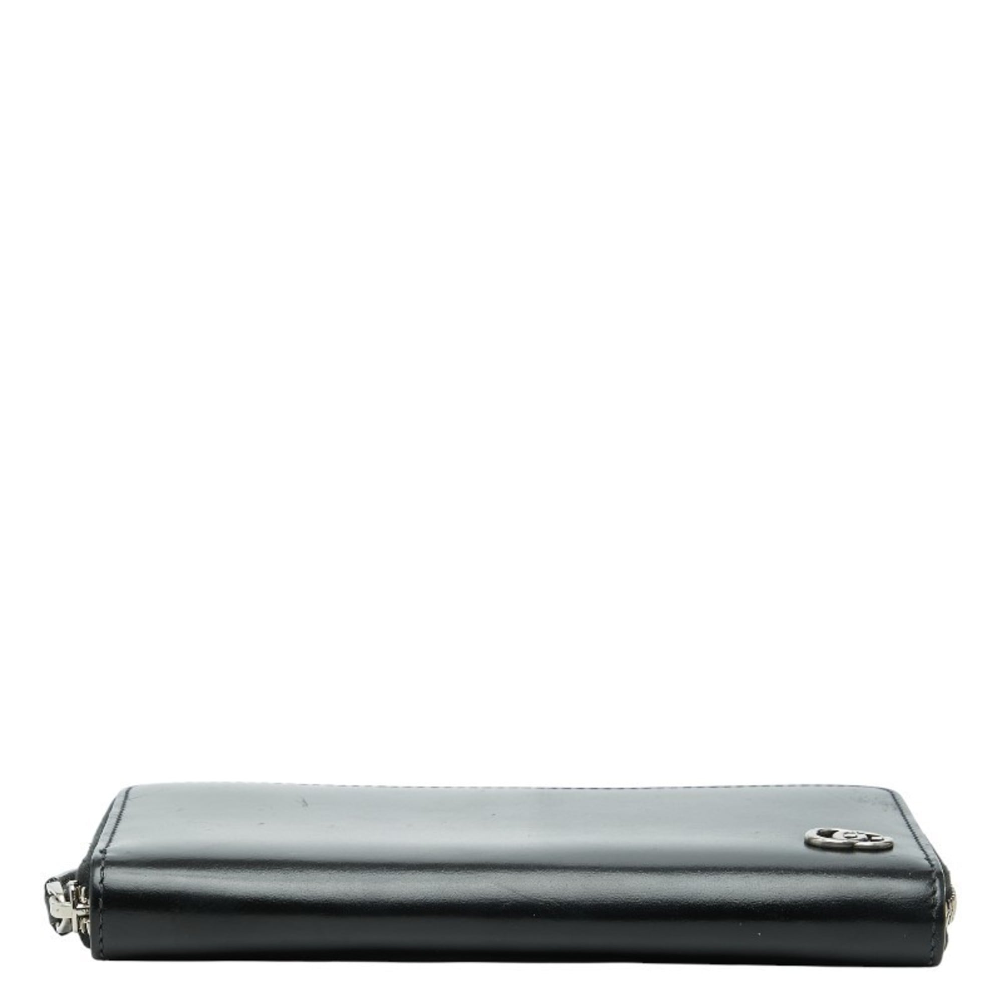 Gucci GG Marmont Zip-Around Long Wallet 428736 Black Leather Women's GUCCI