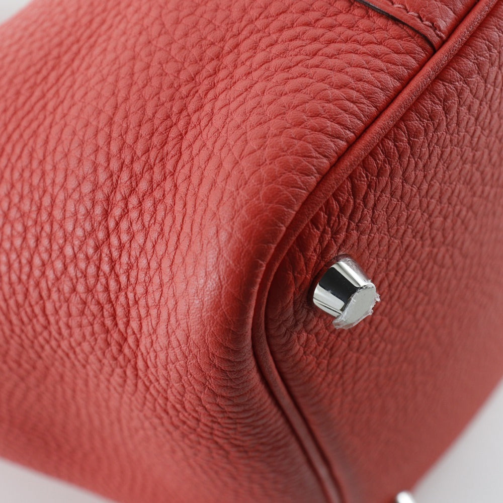 HERMES Picotin Lock 18 PM Handbag Taurillon Clemence Rose Texas 2020 Pink/Y Belt Clasp Loc18K Women's — Like New