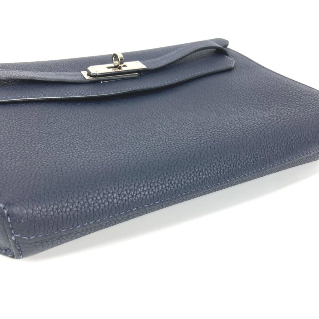 HERMES Kelly Depeche 25 Second Bag, Pouch, Flap Clutch Togo, Men's and Women's, Navy