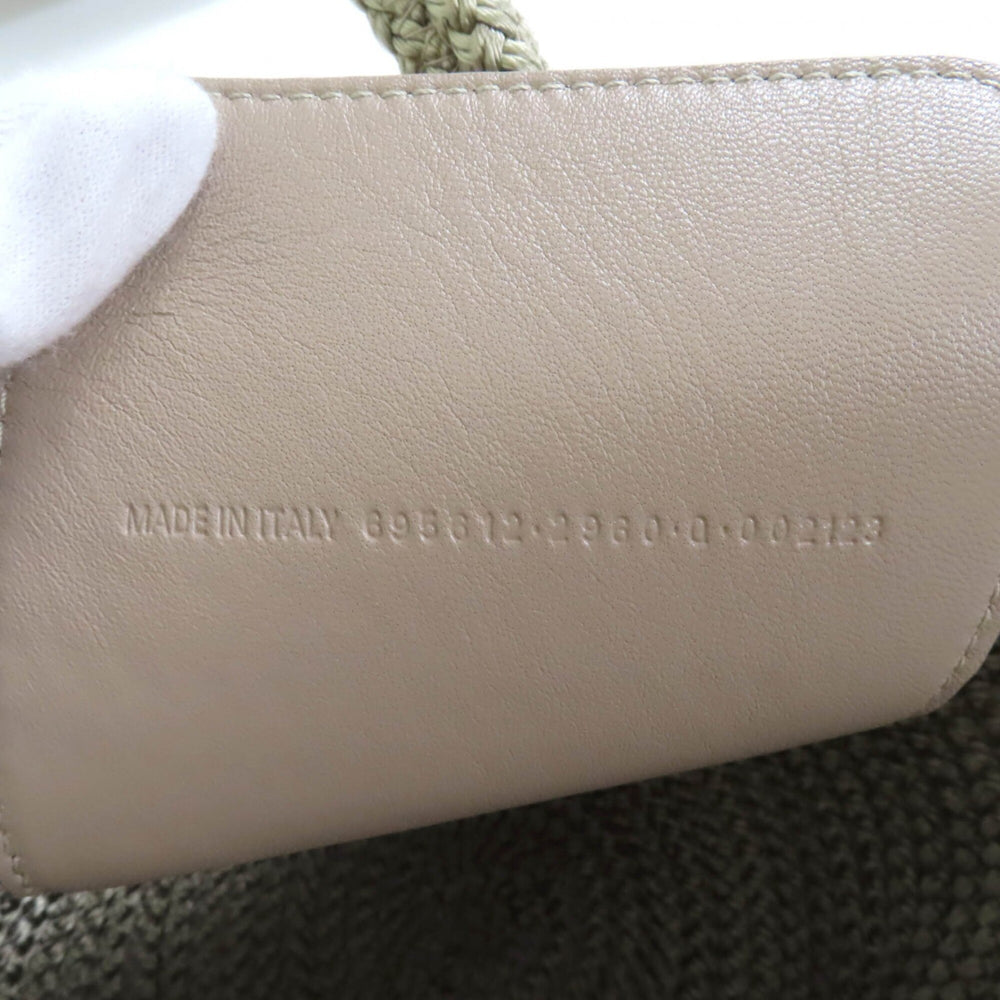 BALENCIAGA 695612 Ibiza Small Logo Patch 2-Way Basket Bag, Khaki, with Dust Made in Italy, Women's — Like New