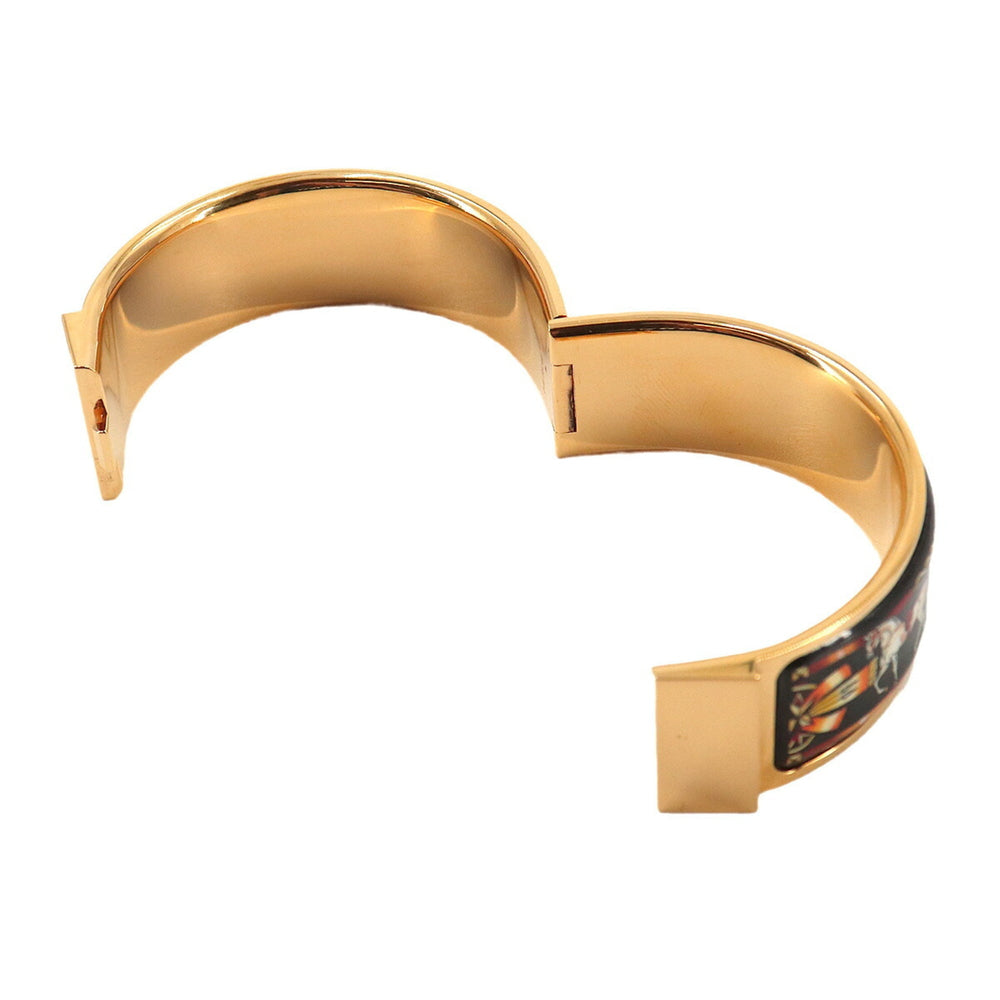 Hermes HERMES Loquet Email GM Bangle Bracelet Gold Black — Like New