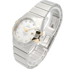 Omega Constellation watch, 18K yellow gold stainless steel, women's, white dial with mother-of-pearl case, model number 123.20.31.20.55.004 — Very Good