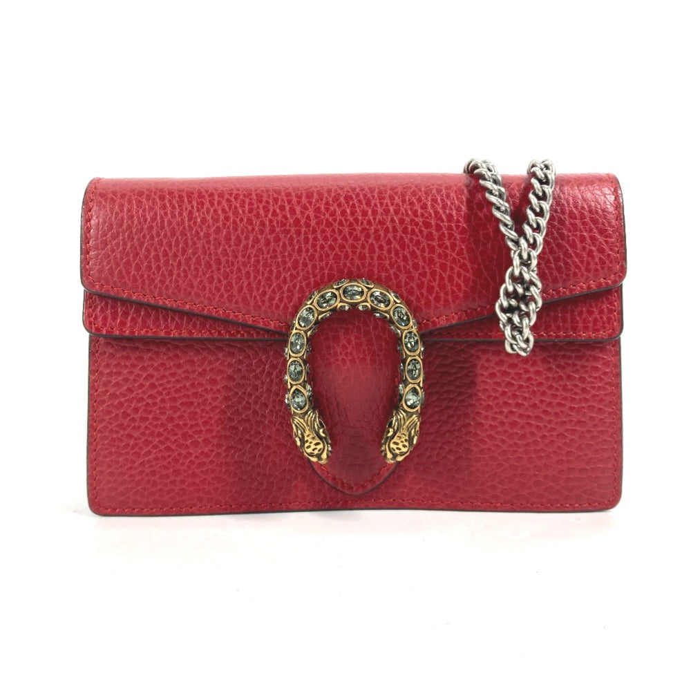 Gucci 476432 2WAY Bag Pouch Clutch Bag Chain Crossbody Shoulder Bag Red — Like New