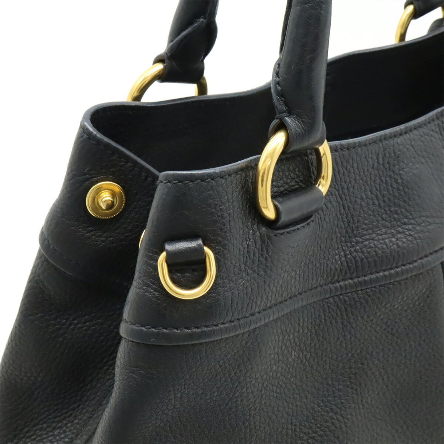 PRADA Prada Tote Bag, Handbag, Leather, NERO, Black, Shoulder BN1777