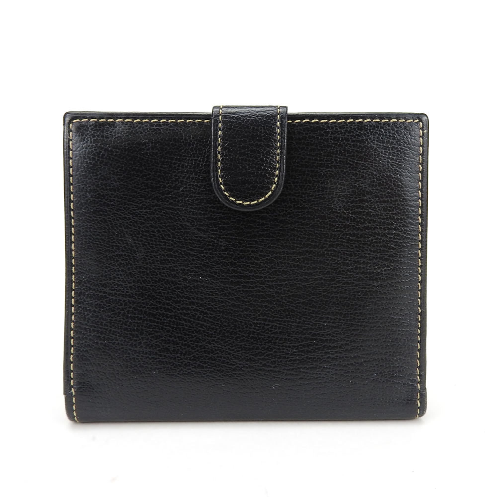 LOEWE Bifold Wallet Velasquez Leather Black Brown Accessories Women's