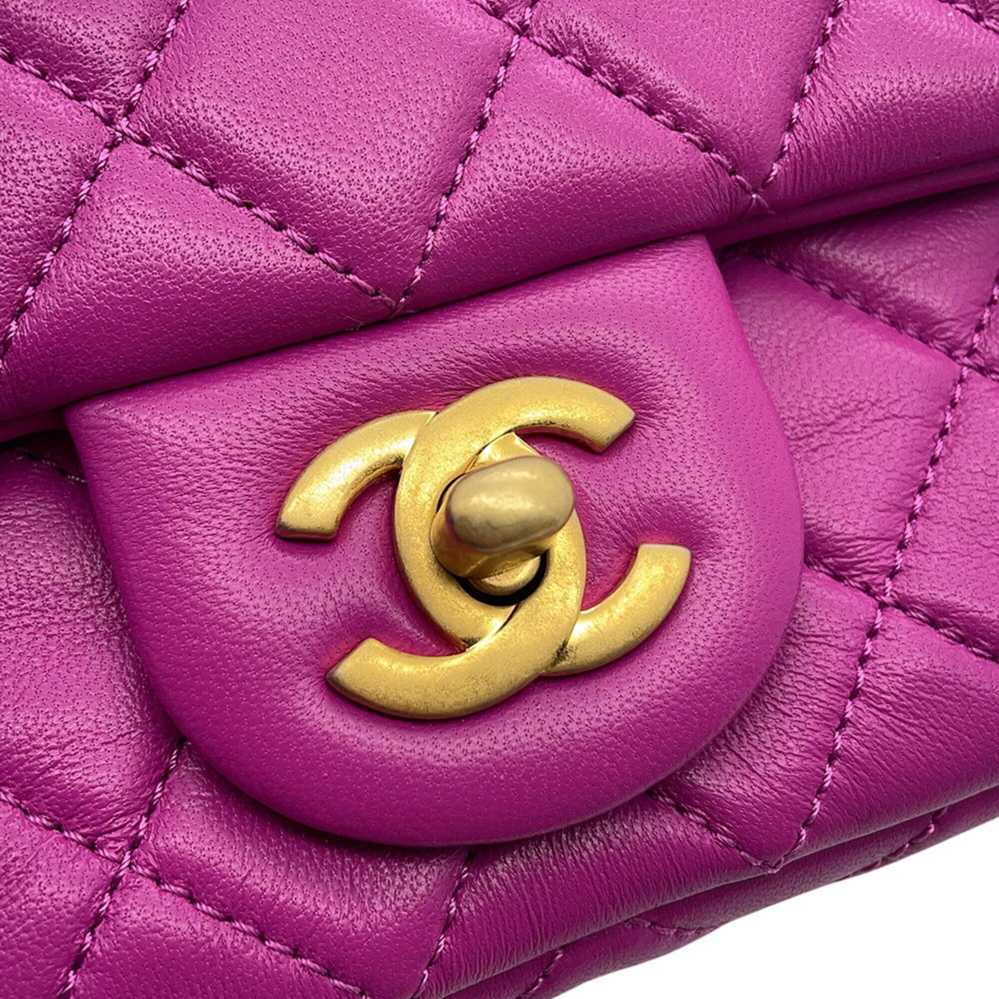 Chanel Chain Shoulder Bag, Coco Mark, Matelassé 20, Ball, Lambskin, AS1787, CHANEL, Handbag, Women's, CHANEL — Like New