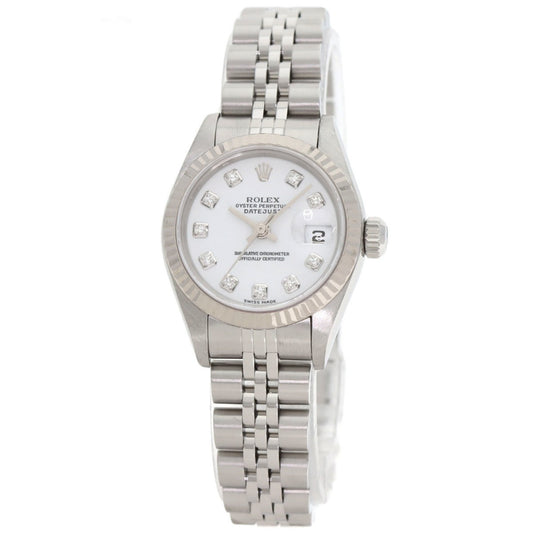 Rolex 79174G Datejust 10P Diamond Watch in Stainless Steel SS 18K White Gold for Women