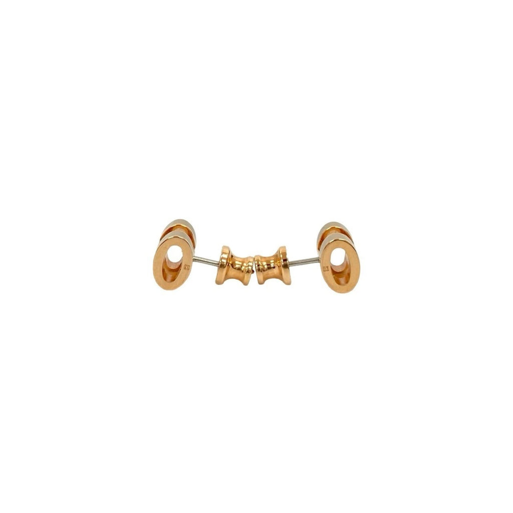 HERMES Mini Pop Ash GP Earrings, Gold and Beige, 42173