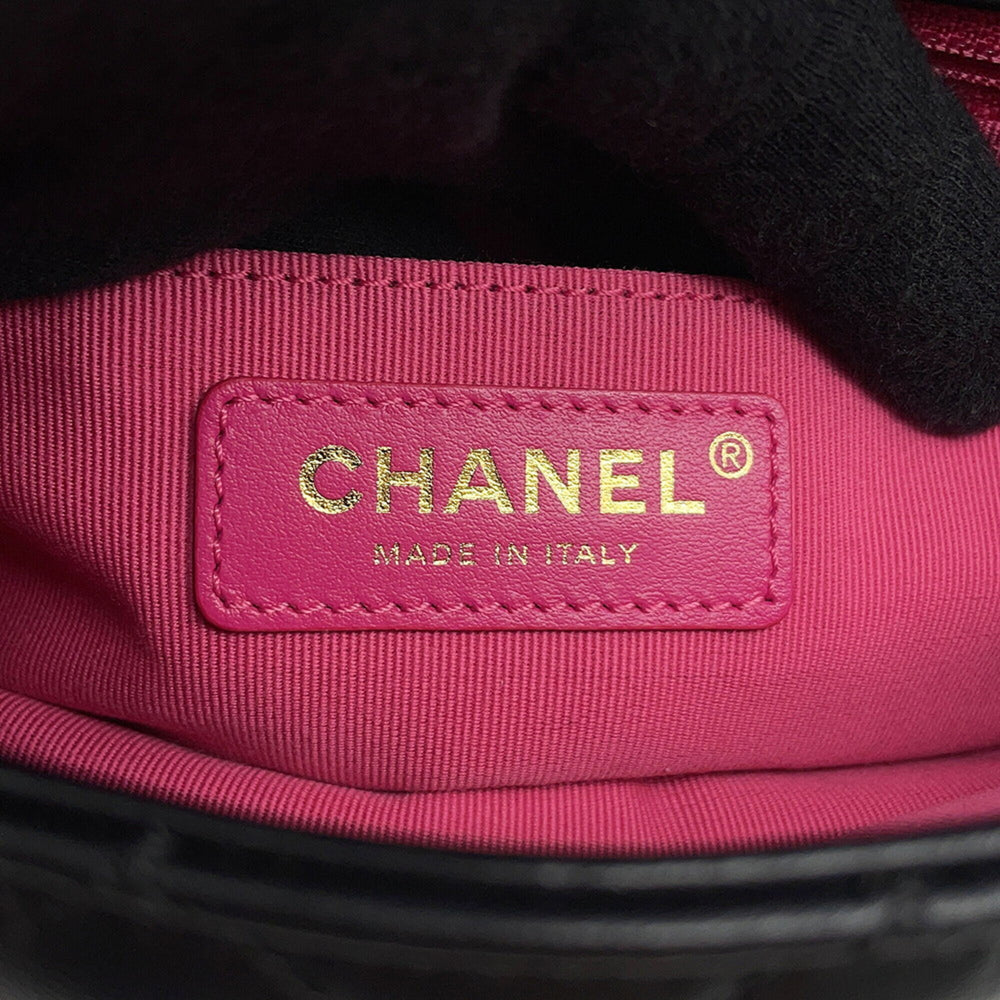 Chanel Chain Shoulder Bag, Coco Mark, Mini Matelassé, Lambskin, AS2380, CHANEL, Black, Handbag, Women's, CHANEL — Like New