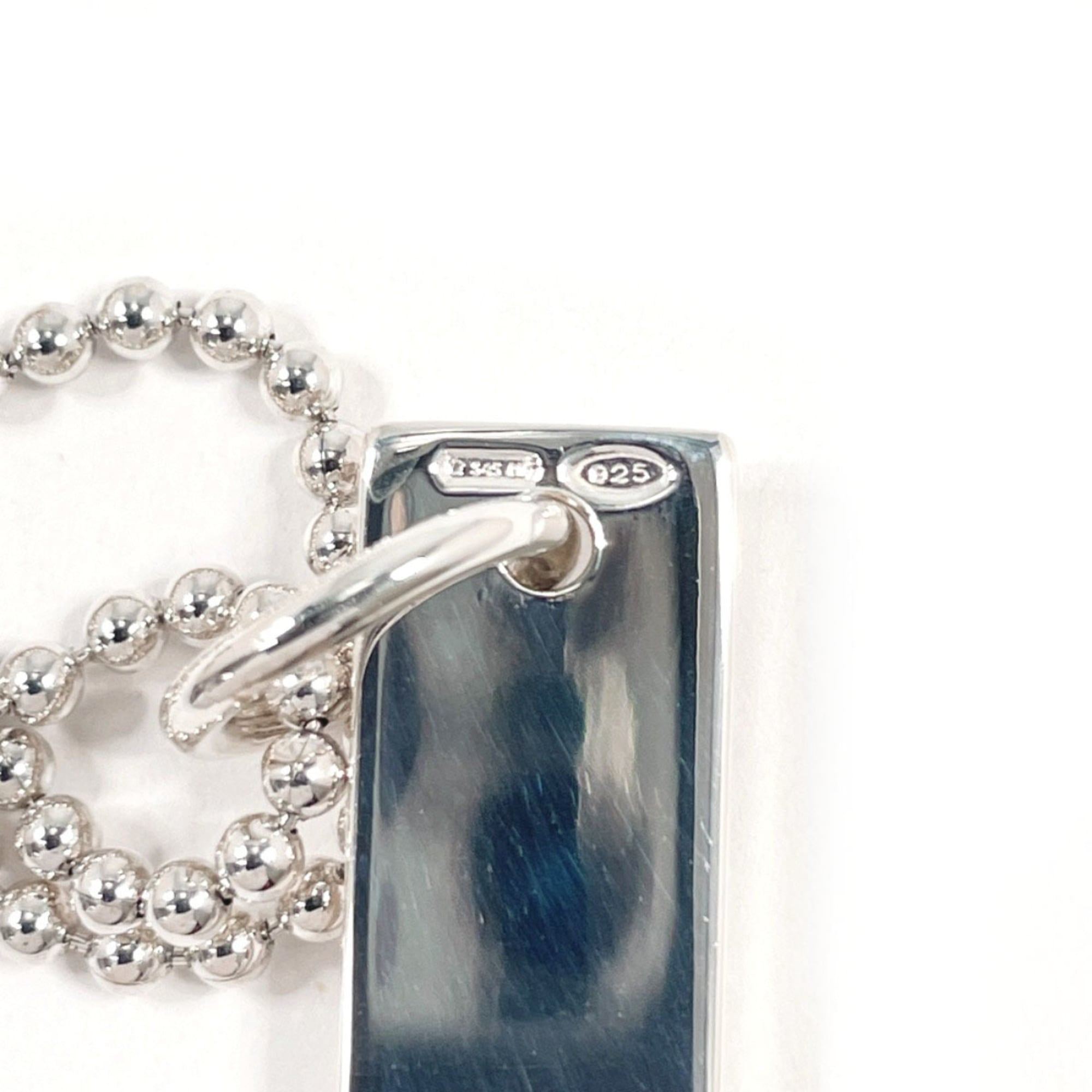 GUCCI Plate Double Ball Chain Necklace 010595 09840 0006, Sterling Silver 925, Unisex — Like New