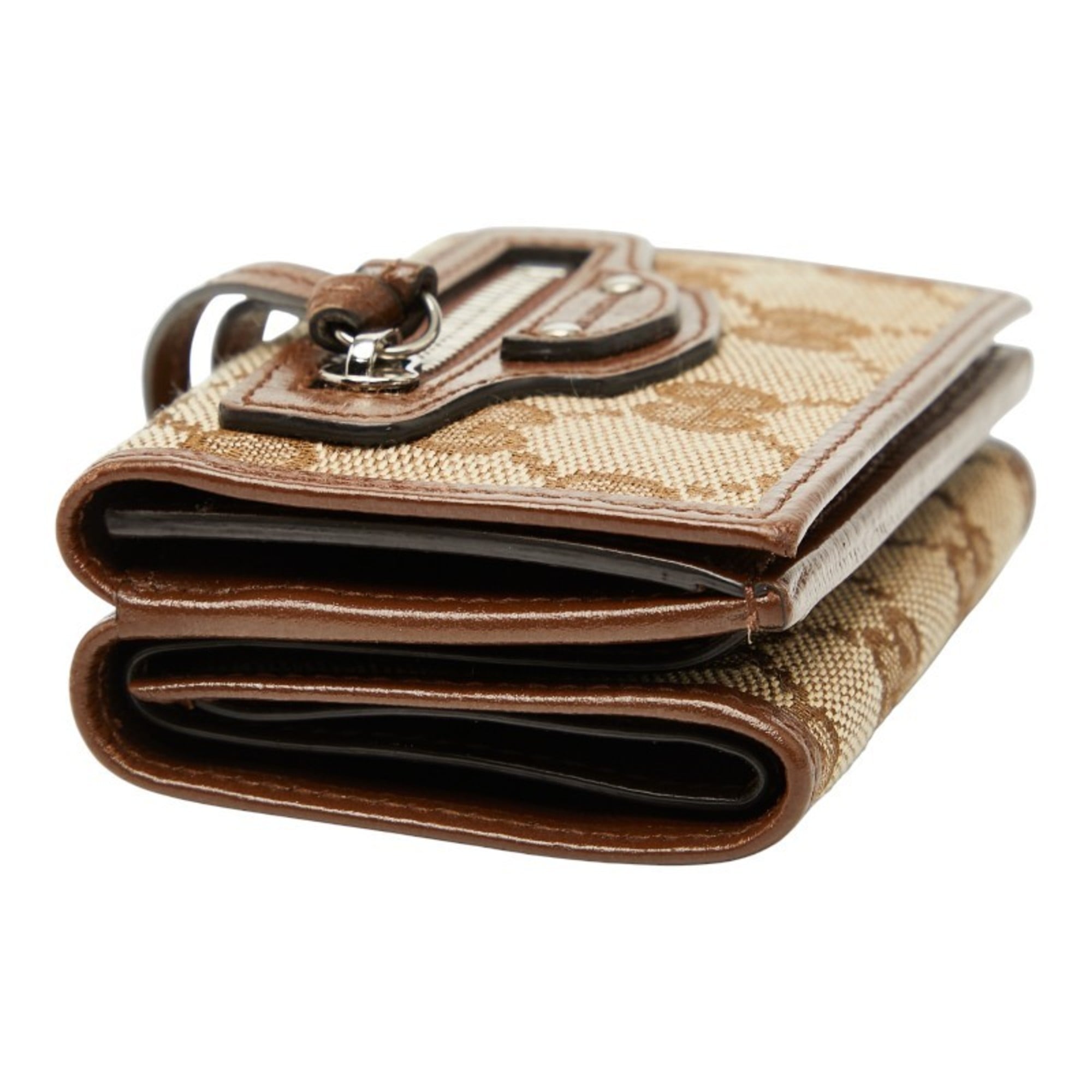 Gucci x Balenciaga The Hacker Project GG Canvas Neo Classic Trifold Wallet 681708 Beige Brown Leather Women's GUCCI