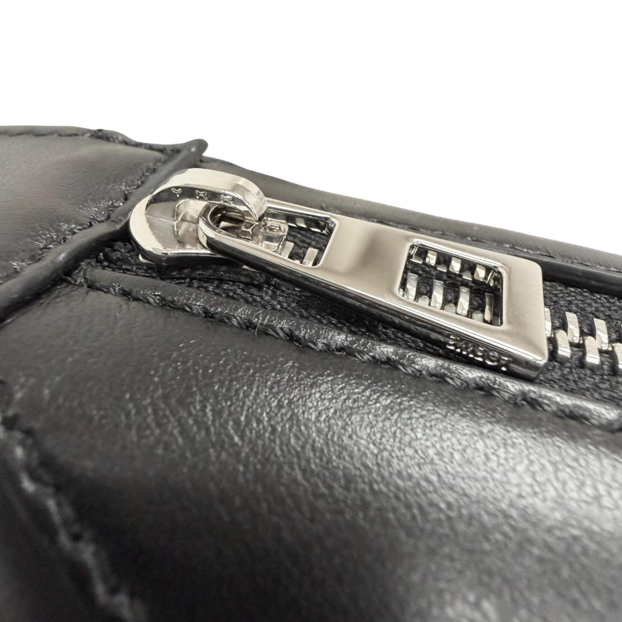 LOEWE C510WBPX01 PUZZLE FOLD Shiny Napa Calf Wash Bag Clutch Black Men's — Like New