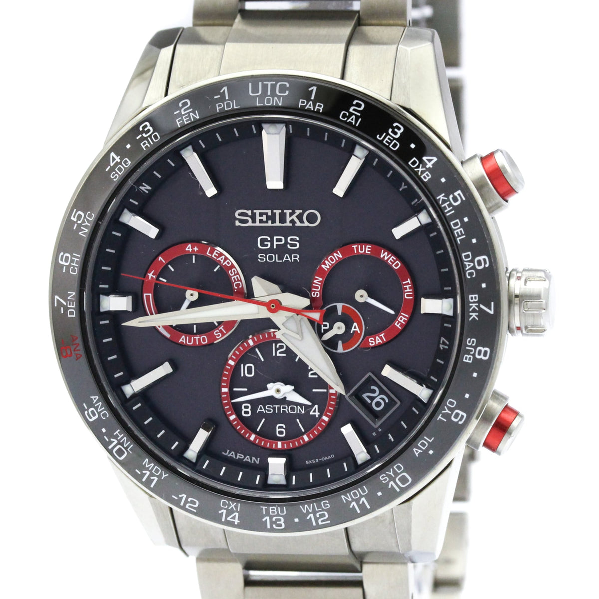 SEIKO Astron Ceramic Steel Radio Wave Control Solar Mens Watch SBXC017(5X53-0AF0) — New - Store Return