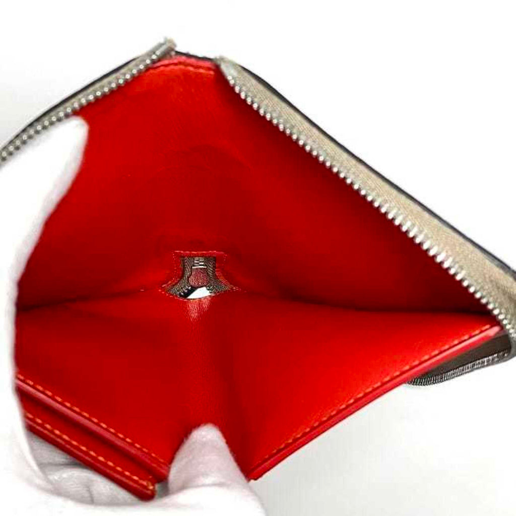 Celine Bi-fold Wallet Medium Zip Around ec-22184 Beige 104393AFE.03UN Round Leather U-PG-0188 CELINE Folding Compact Multi-function