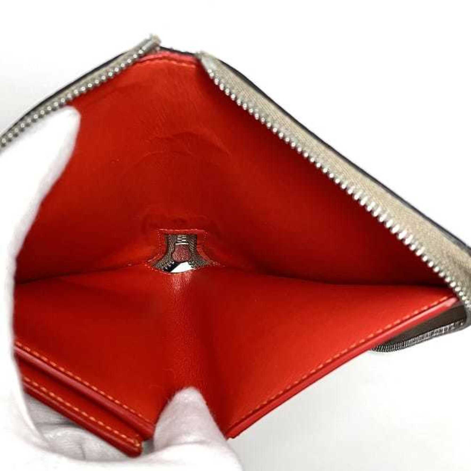 Celine Bi-fold Wallet Medium Zip Around ec-22184 Beige 104393AFE.03UN Round Leather U-PG-0188 CELINE Folding Compact Multi-function