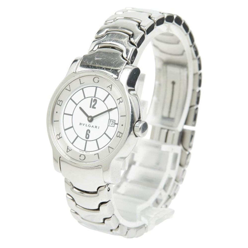 Bulgari Solotempo ST29S Quartz Watch, White Dial, Stainless Steel, Women's, BVLGARI — Good