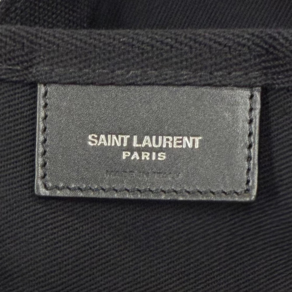 Yves Saint Laurent SAINT LAURENT PARIS 734682 Canvas Leather Rive Gauche Sling Bag with Pouch, One-Shoulder Bag, Black, Made in Italy, Men's, Dust — Like New