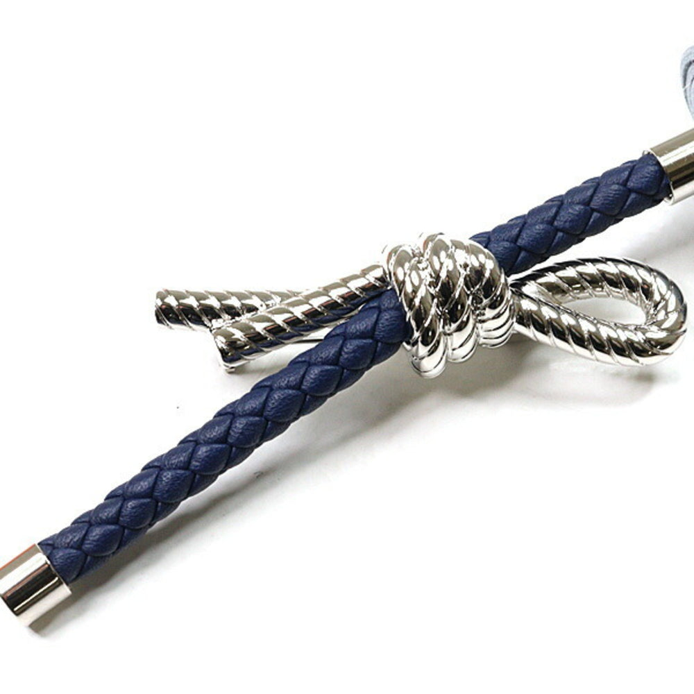 Hermes HERMES Brooch Fleur Swift Linen Blue Navy Flower — Like New