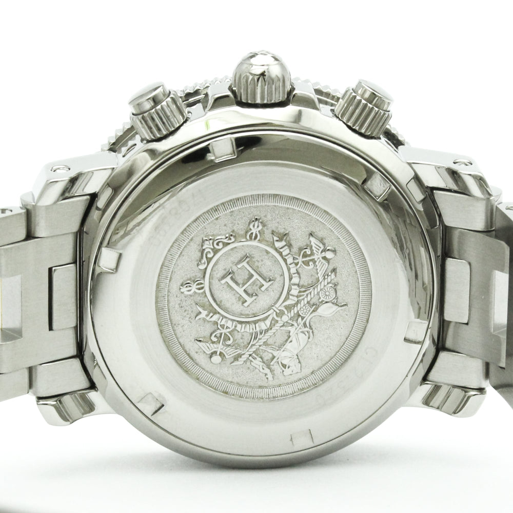 HERMES Clipper Diver Chronograph 18K Gold Steel Watch CL2.320 Polished — Very Good