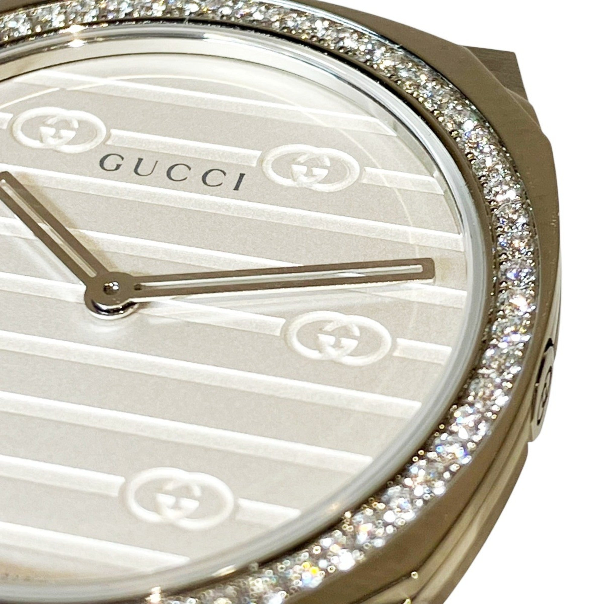 Gucci 25H Watch, Total Weight 57g, Stainless Steel, Quartz Movement, Silver Dial, YA163401 — Good