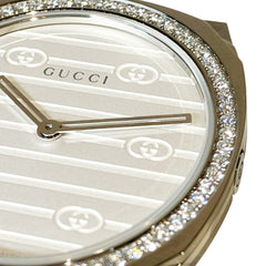Gucci 25H Watch, Total Weight 57g, Stainless Steel, Quartz Movement, Silver Dial, YA163401 — Good