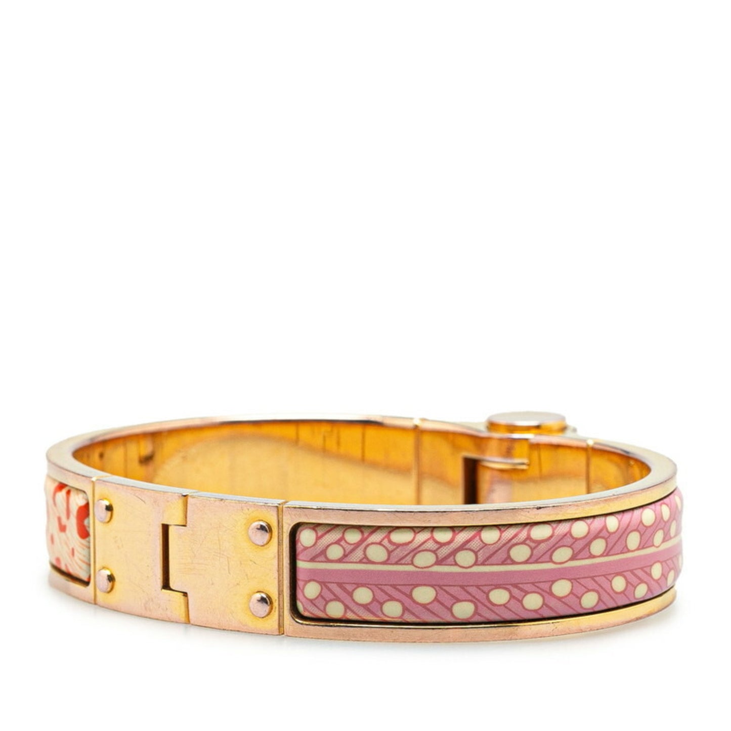 Hermes Charnier PM Cloisonne Bangle Gold Multicolor Plated Women's HERMES