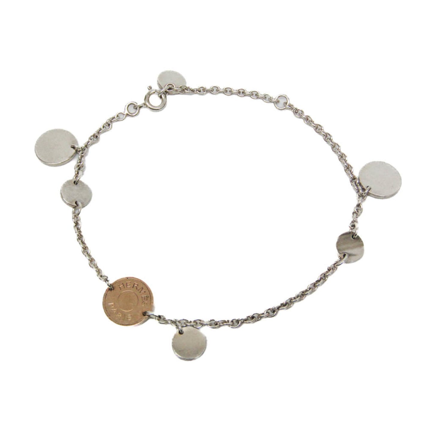 Hermes Exlibris Pink Gold (18K),Silver 925 Charm Bracelet Silver,Pink Gold
