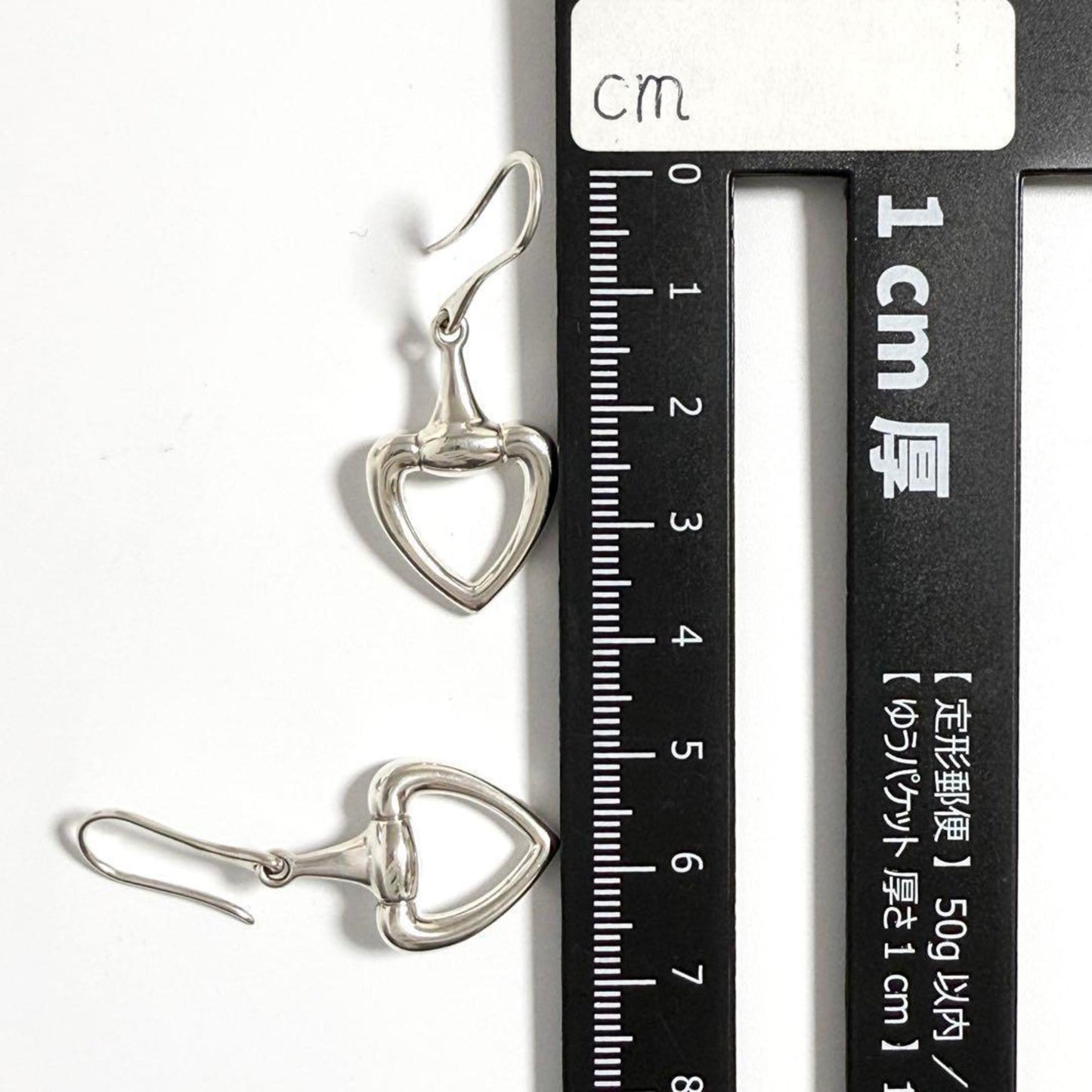 Gucci Women's Horsebit Heart Earrings Hook Silver