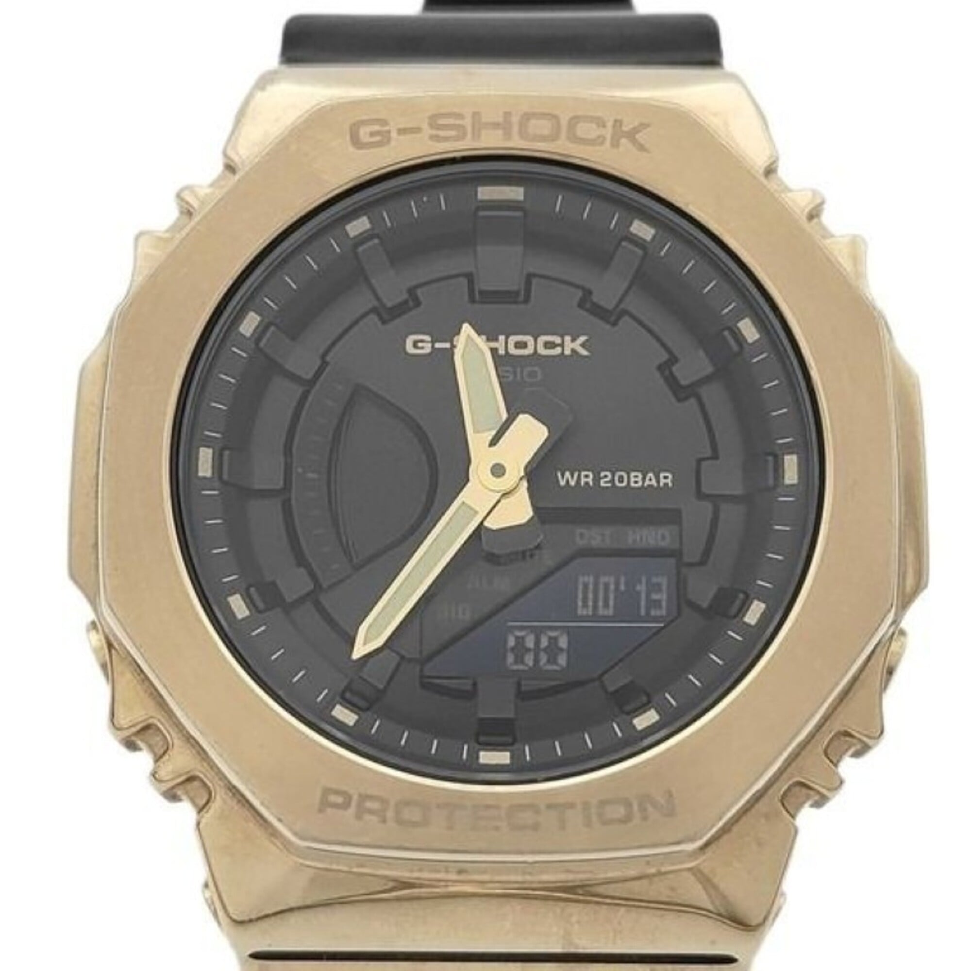 CASIO G-SHOCK ANALOG-DIGITAL WOMEN GM-S2100GB-1AJF Black Gold Resin/Stainless Steel Women's Watch — Good