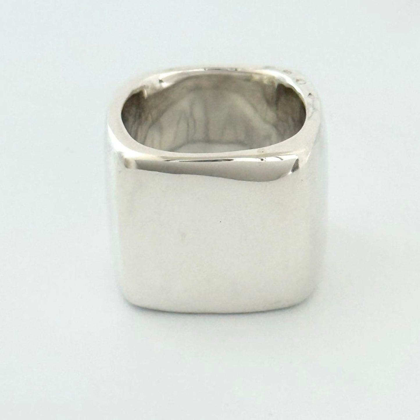 Chanel Vintage Wide Square Ring in 925 Sterling Silver