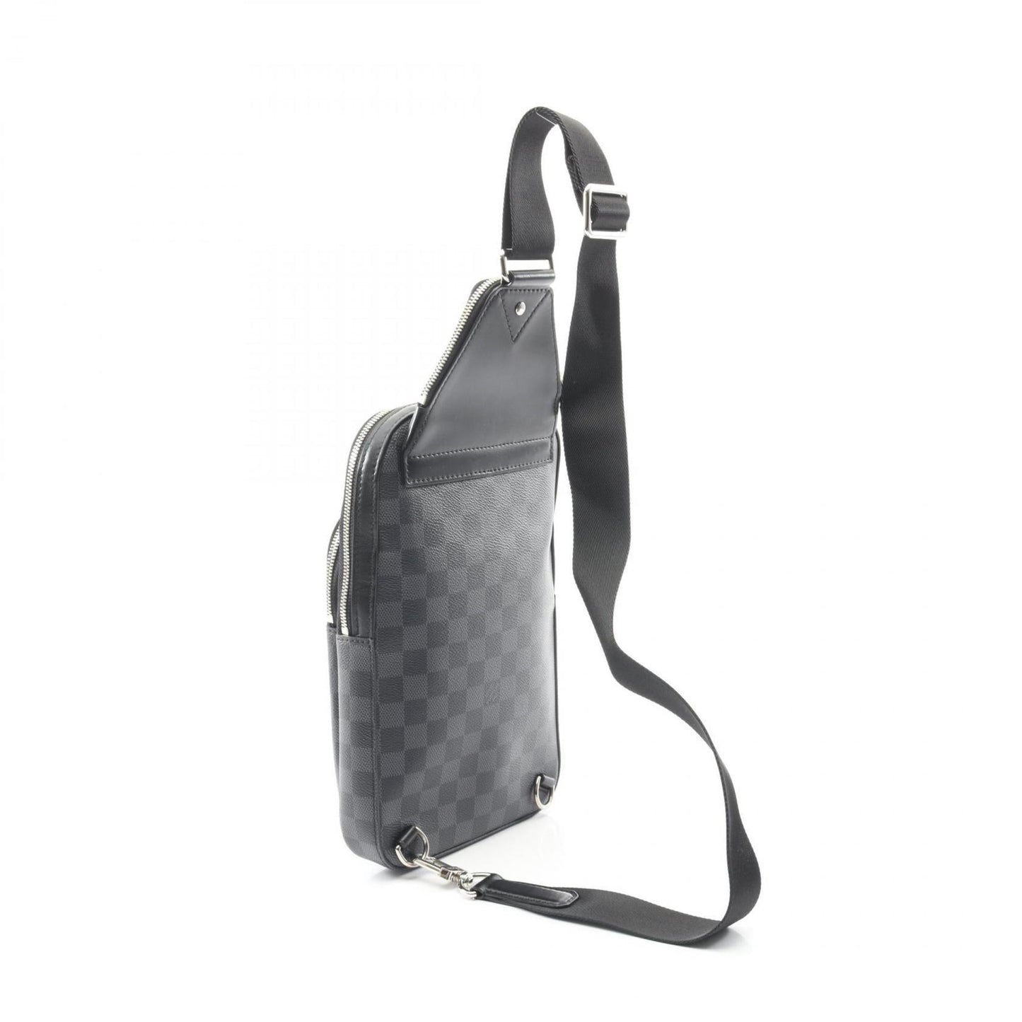 Louis Vuitton Avenue Sling Bag, Waist Body Coated Canvas Leather with Damier Graphite Finish, Men's, Black, N45302